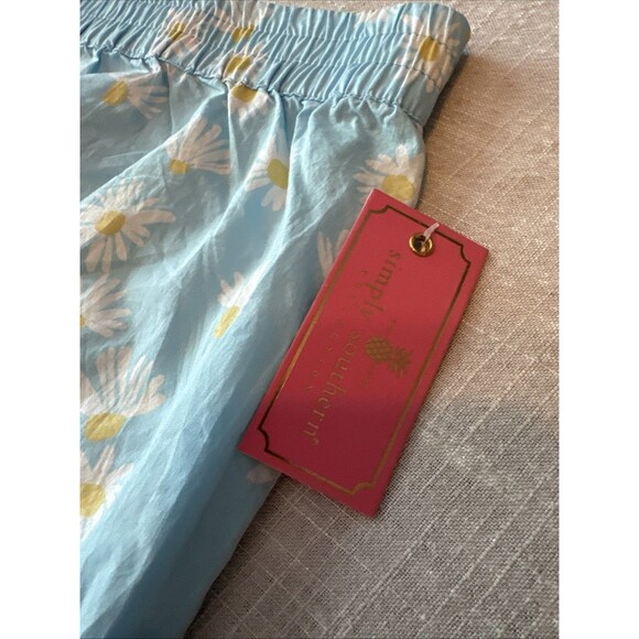 Simply Southern Blue Shorts with‎ White Flowers Ricrac Women's Sz XL -  NEW - Picture 12 of 14
